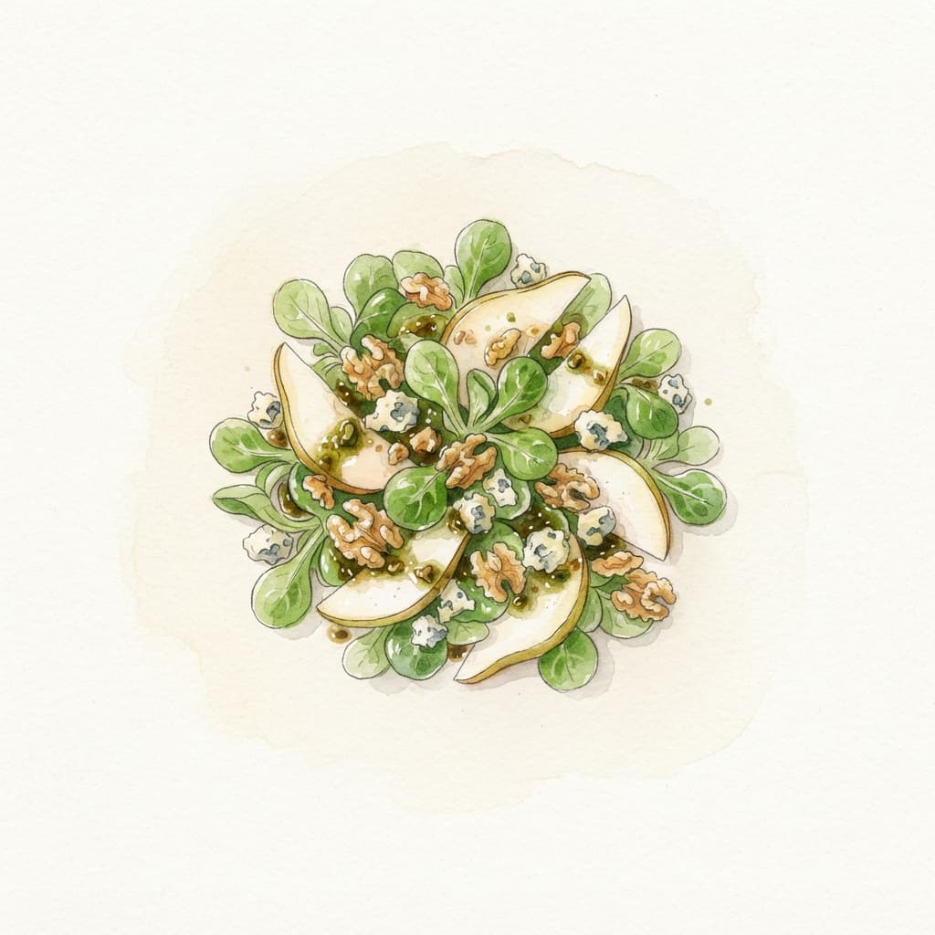 Birnen-Walnuss-Salat mit Blauschimmelkäse