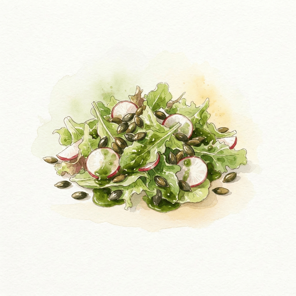 Blattsalat mit Kernöl-Dressing