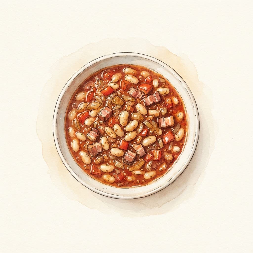 Bohnengulasch mit Speck