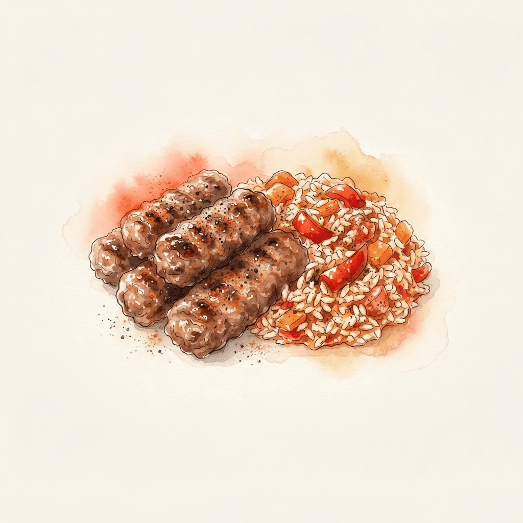 Cevapcici mit Djuvec-Reis
