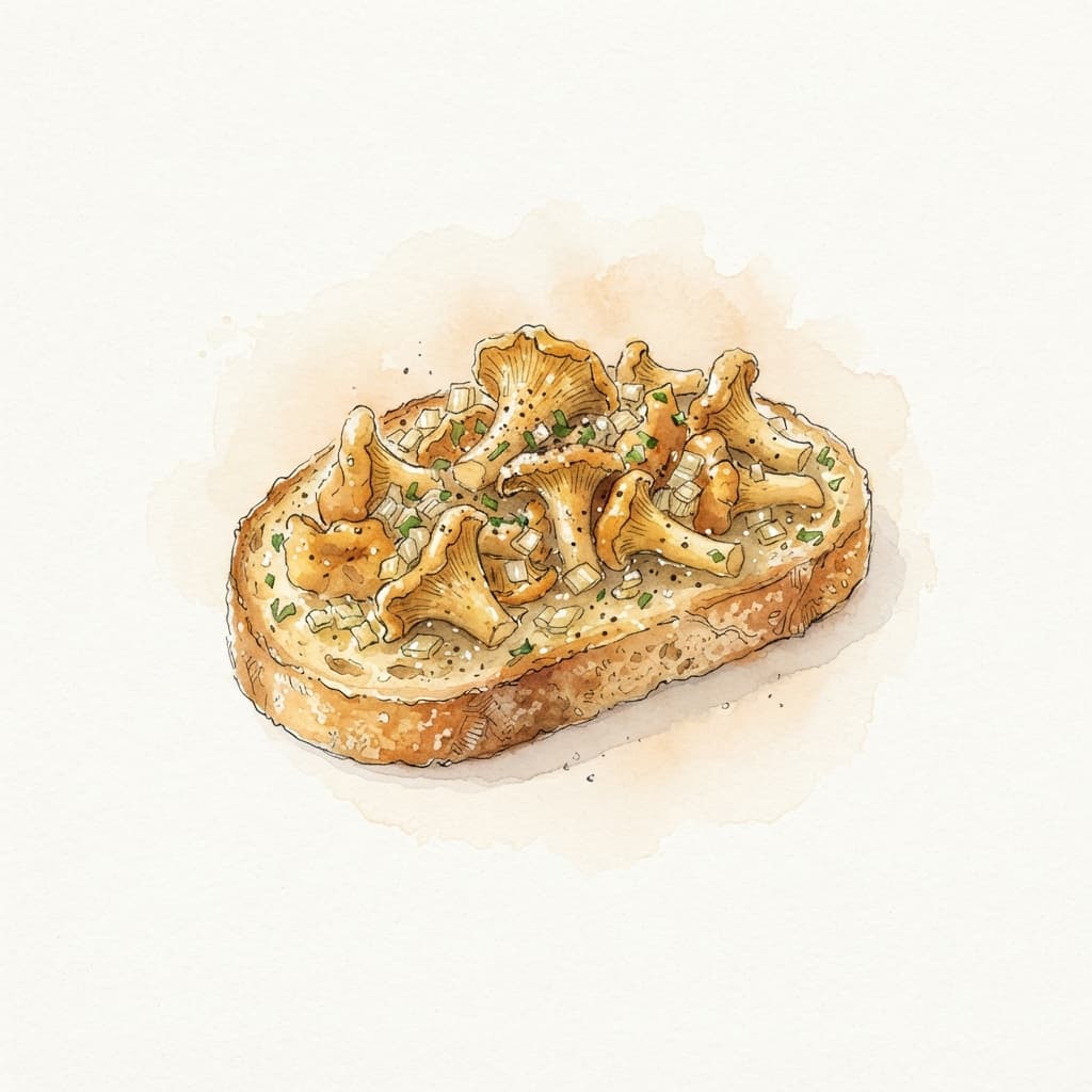 Eierschwammerl auf Butterbrot