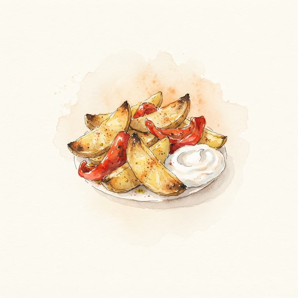 Erdäpfel-Wedges mit Paprika