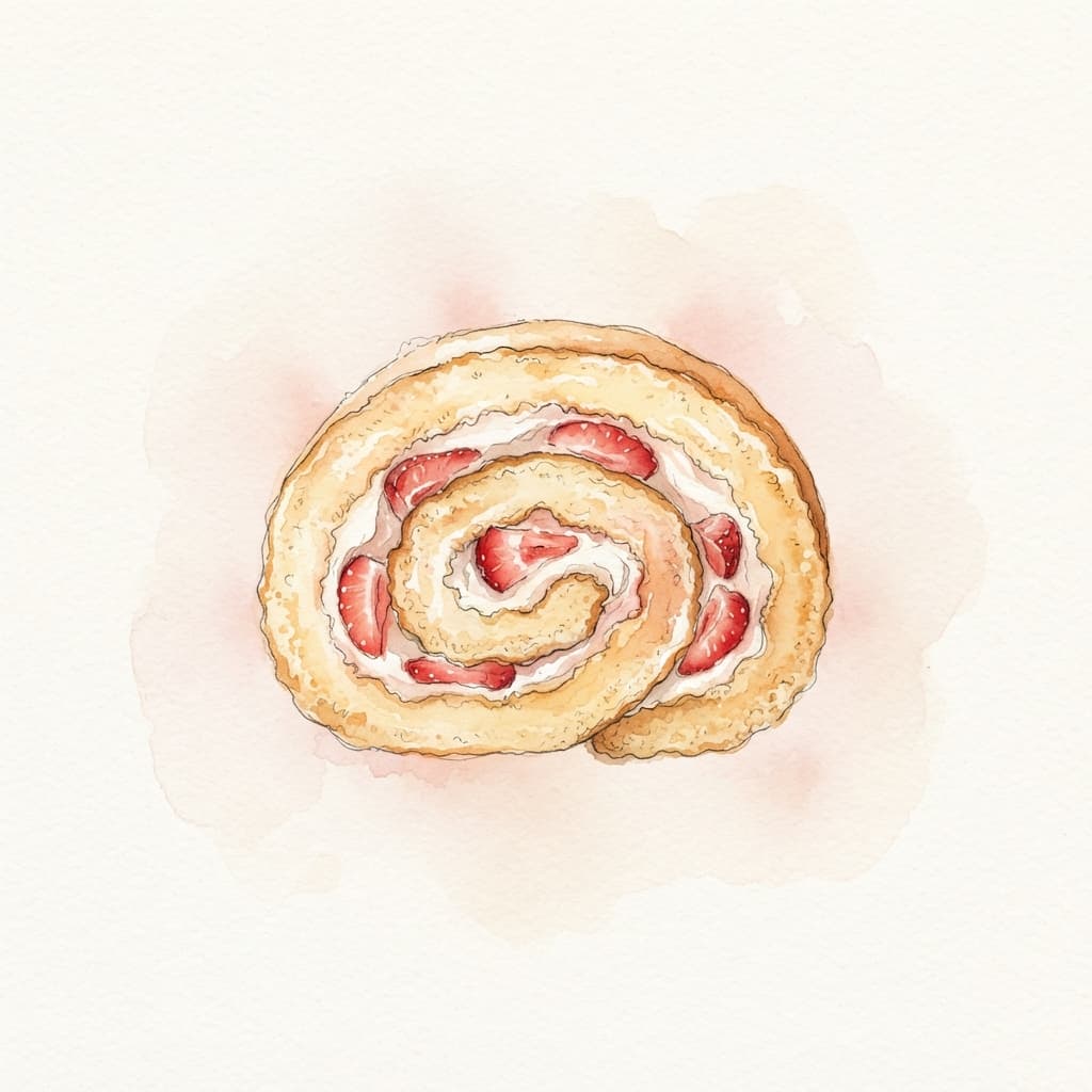 Erdbeer-Biskuitroulade