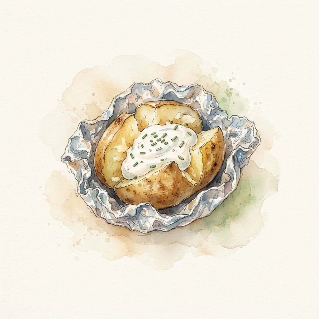 Folienerdäpfel mit Sauerrahm-Dip