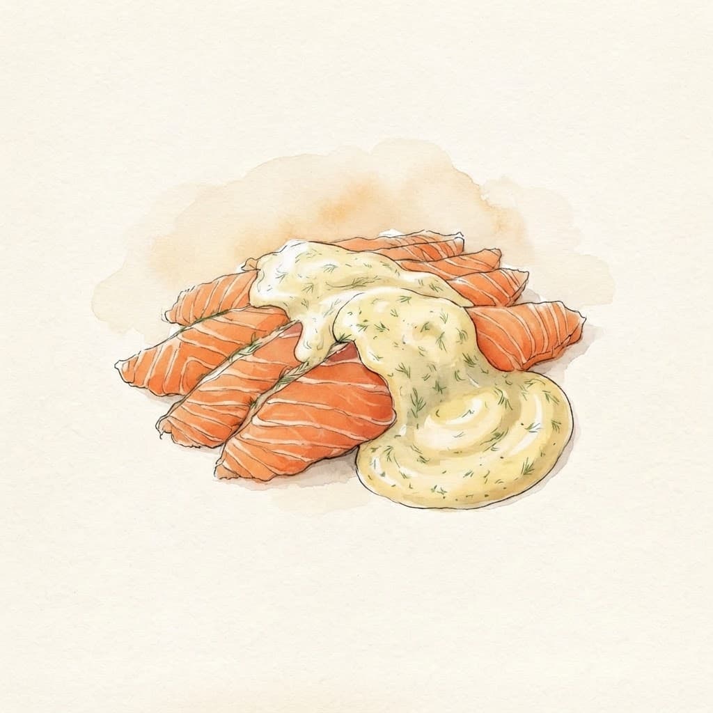 Gebeizter Lachs mit Senf-Dill-Sauce