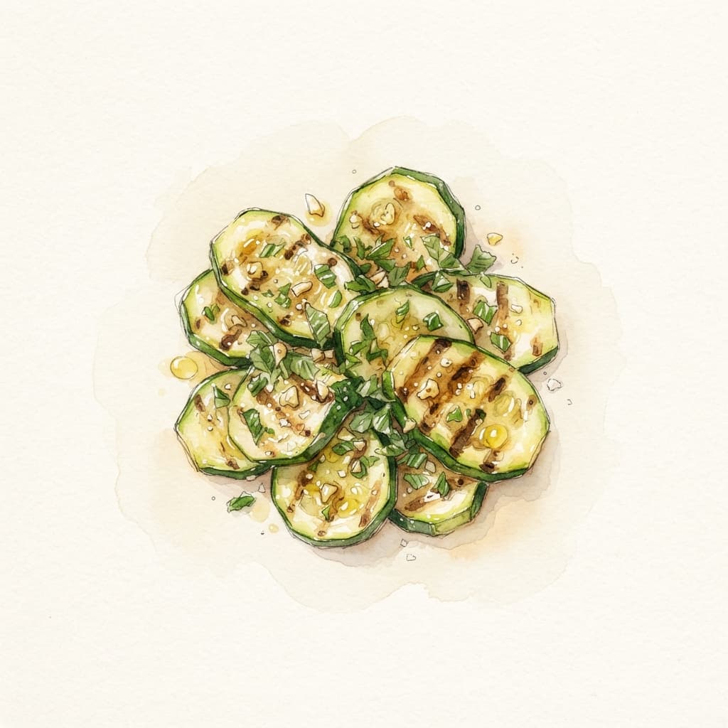 Gegrillte Zucchini mit Minze