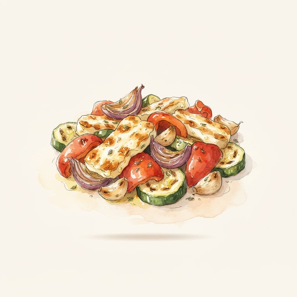 Gegrillter Halloumi mit Gemüse
