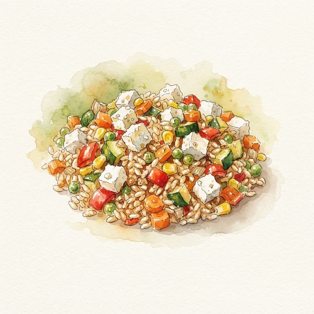 Reispfanne mit Feta