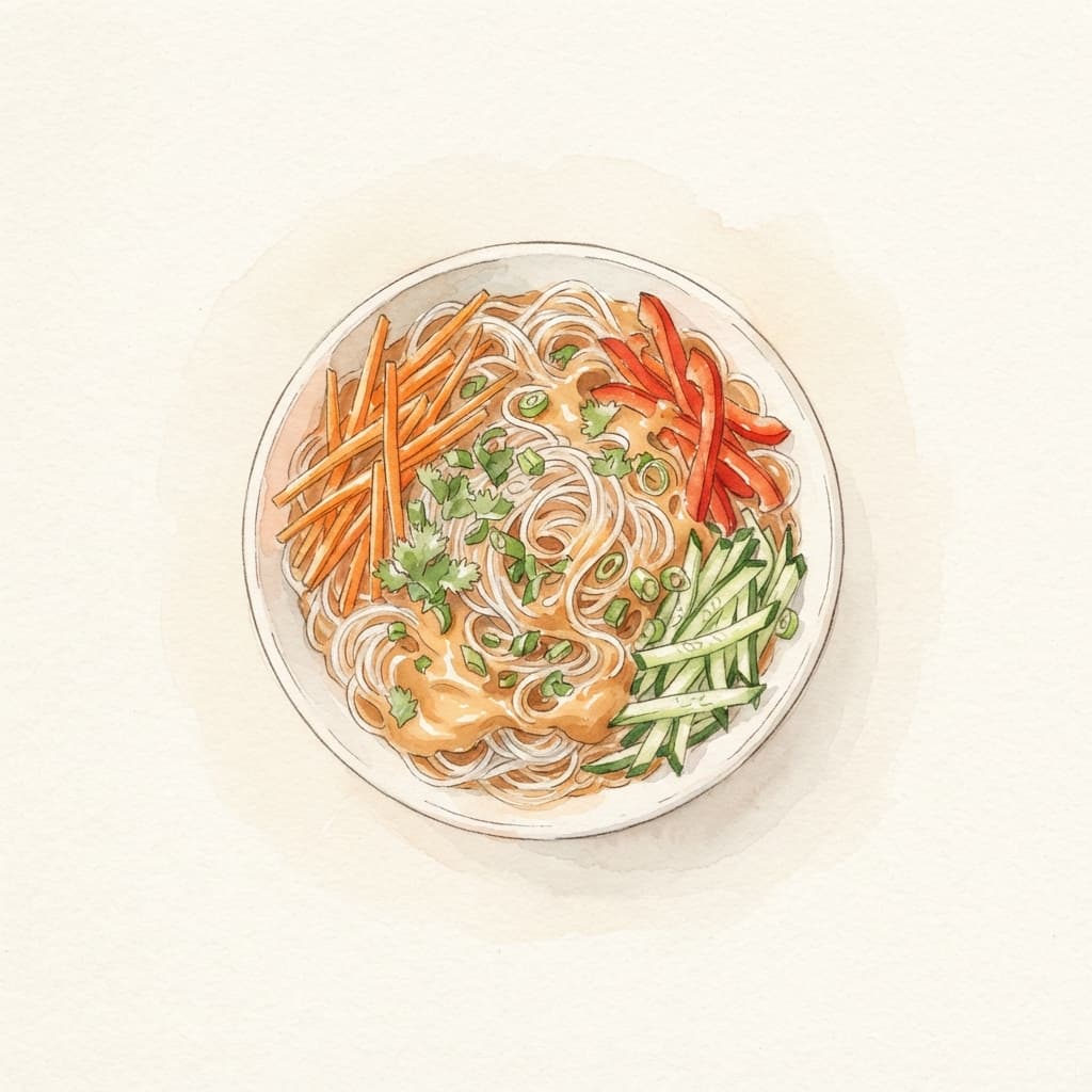 Glasnudel-Bowl mit Erdnussdressing