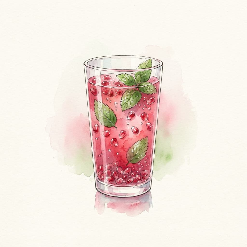 Granatapfel-Limonade mit Minze