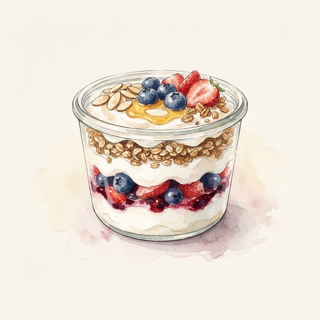 Granola-Joghurt geschichtet