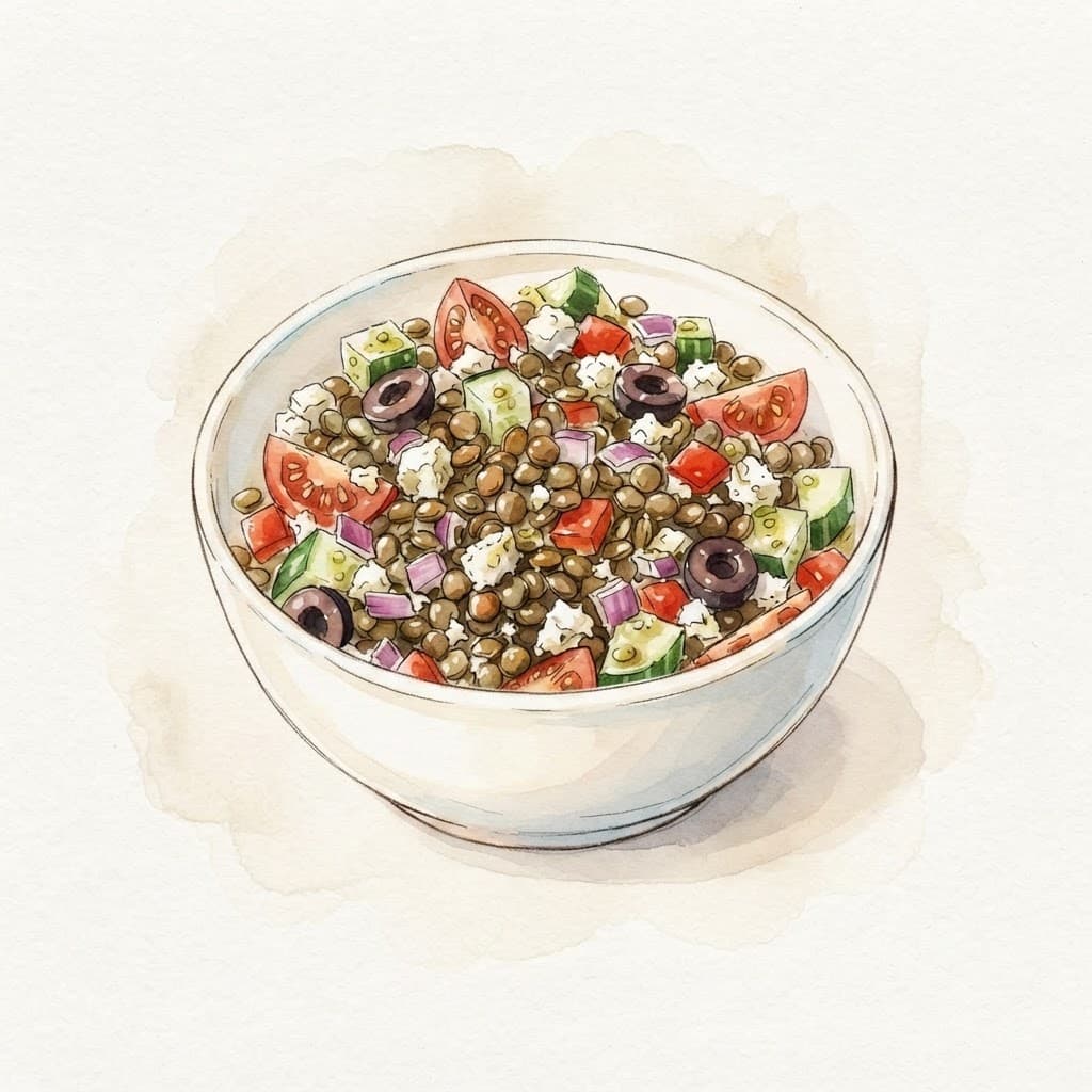 Griechischer Linsensalat mit Feta