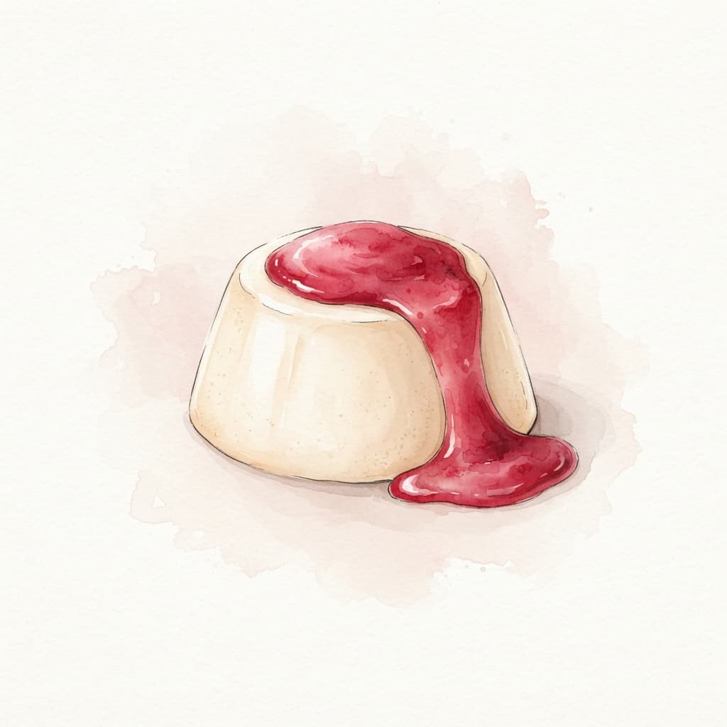 Grießflammerie mit Himbeersauce