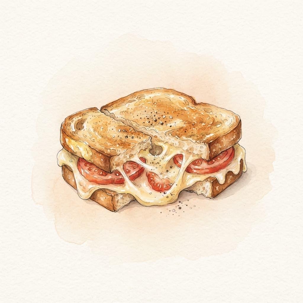 Grilled-Cheese mit Paradeisern