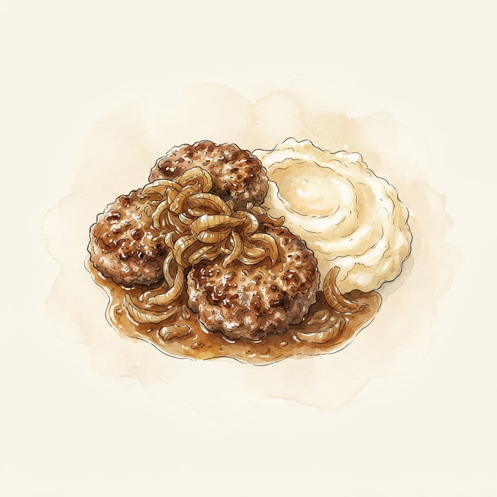 Faschierte Steaks mit Zwiebelsauce