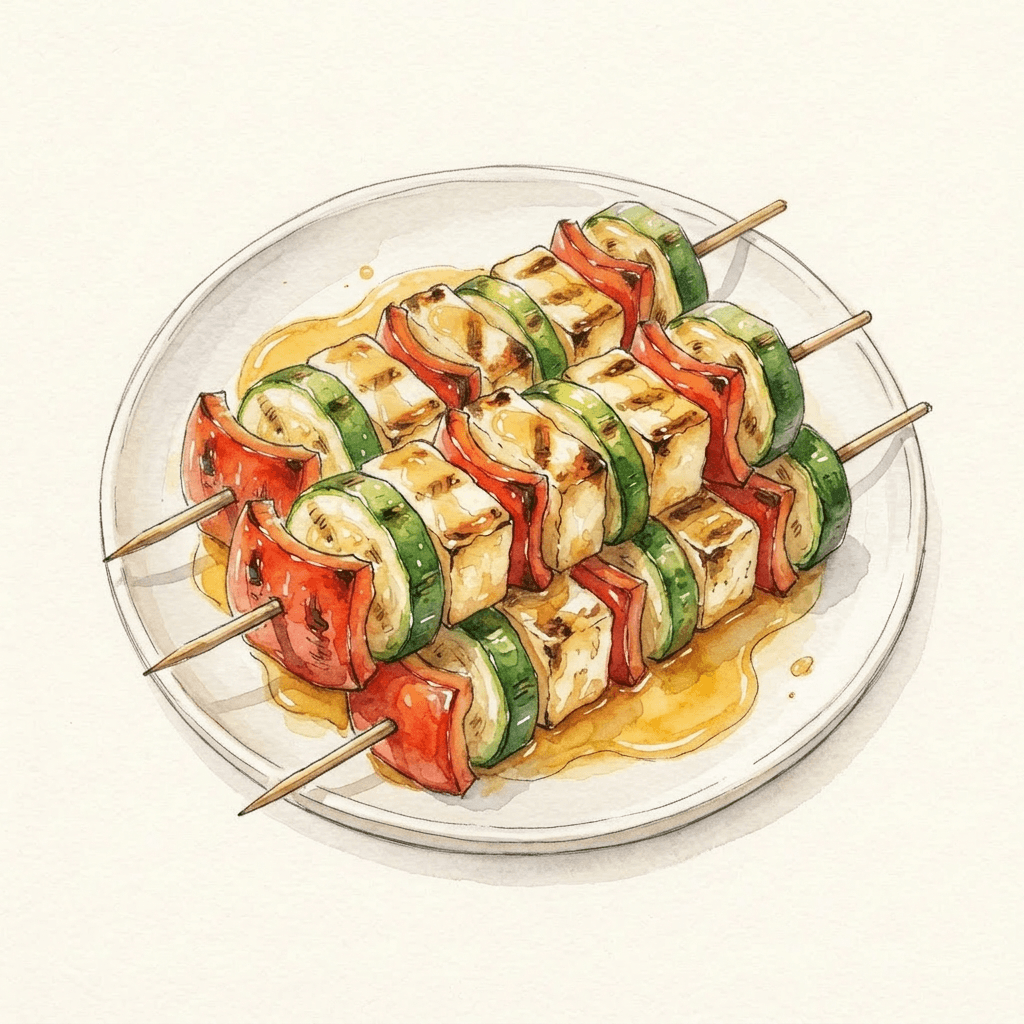 Halloumi-Spieße mit Honig