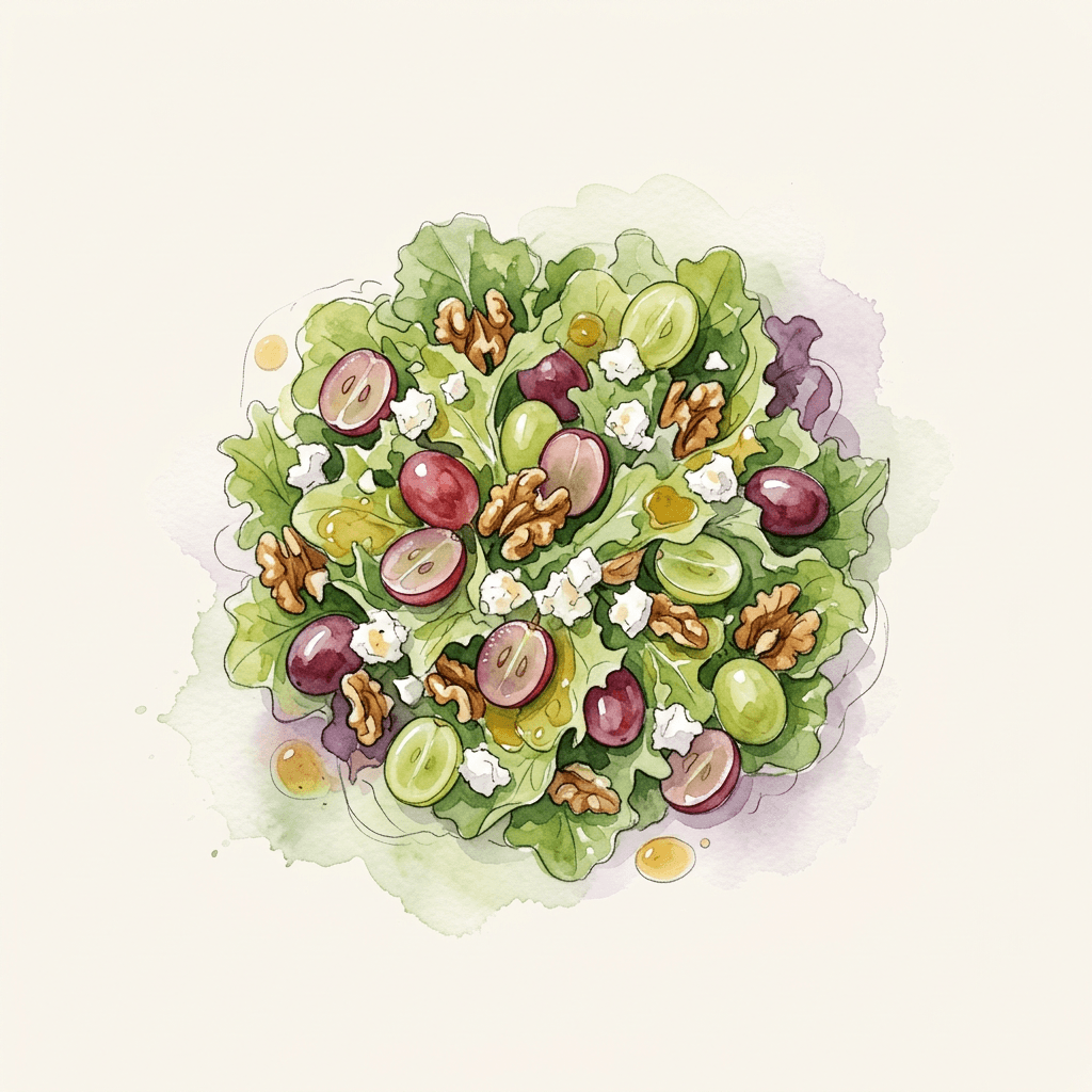 Herbstsalat mit Trauben und Nüssen