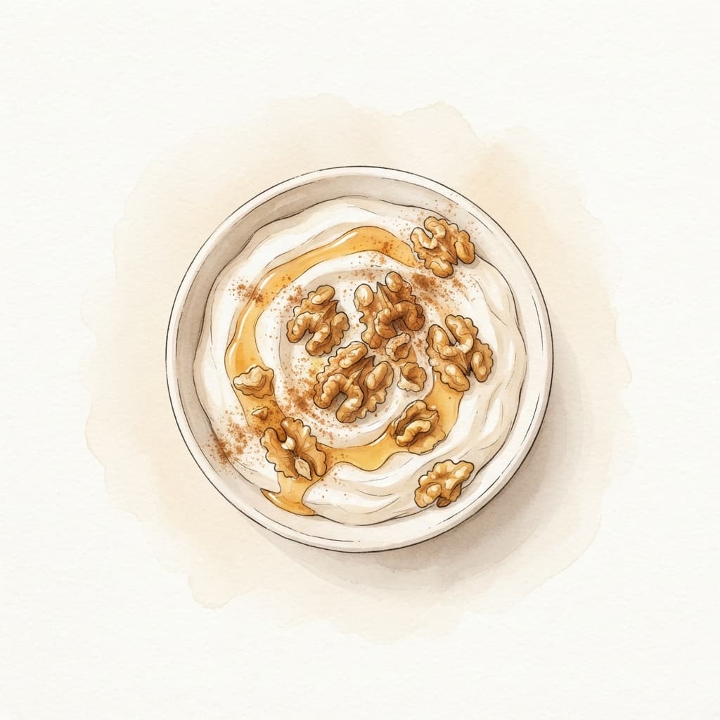 Joghurt-Honig-Dessert mit Walnüssen