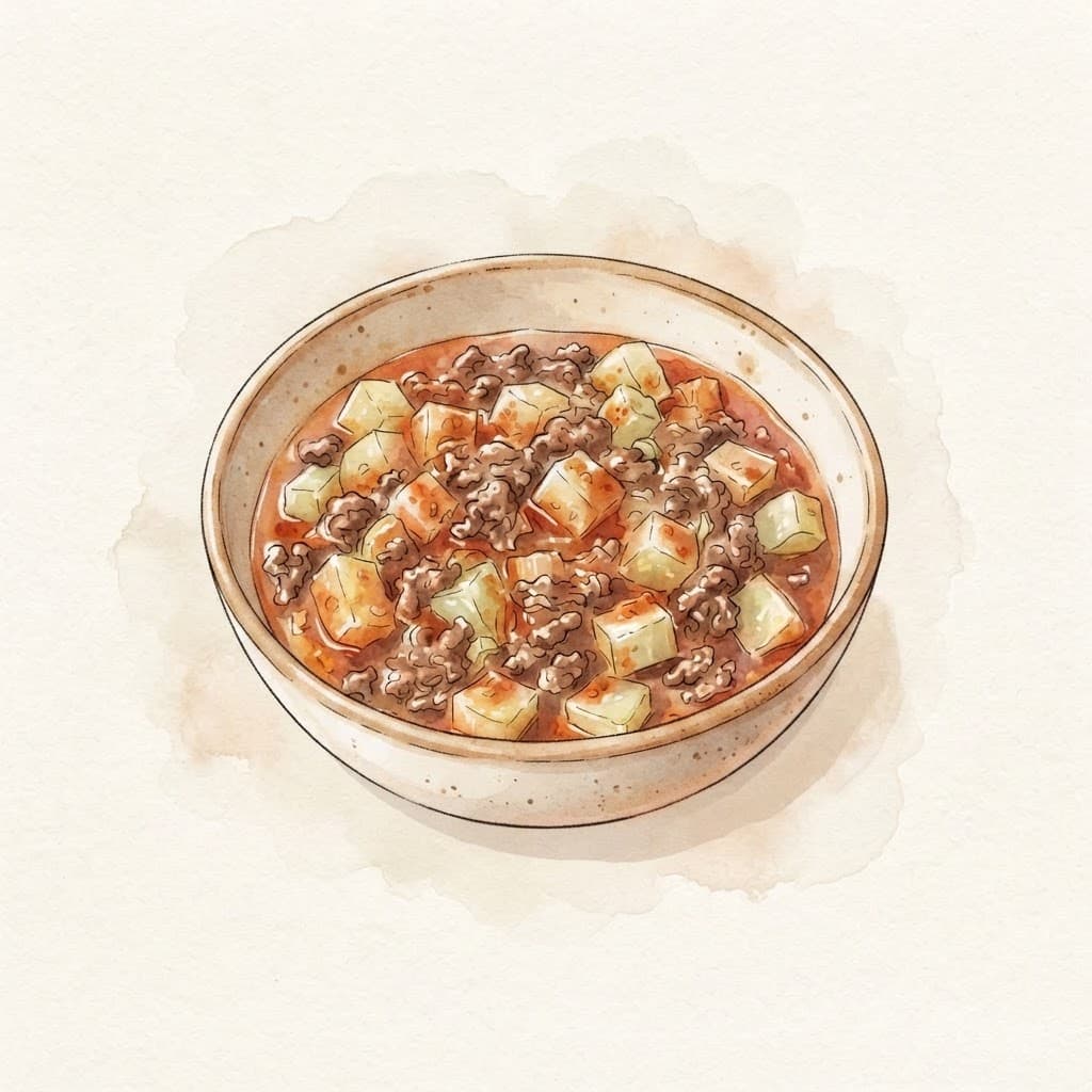 Kohlrabigulasch mit Faschiertem