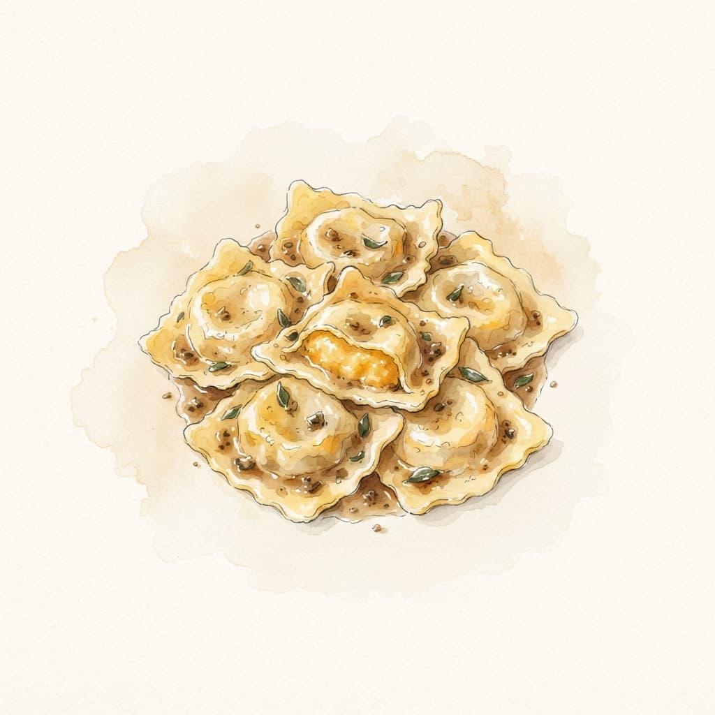 Kürbis-Ravioli mit Salbeibutter