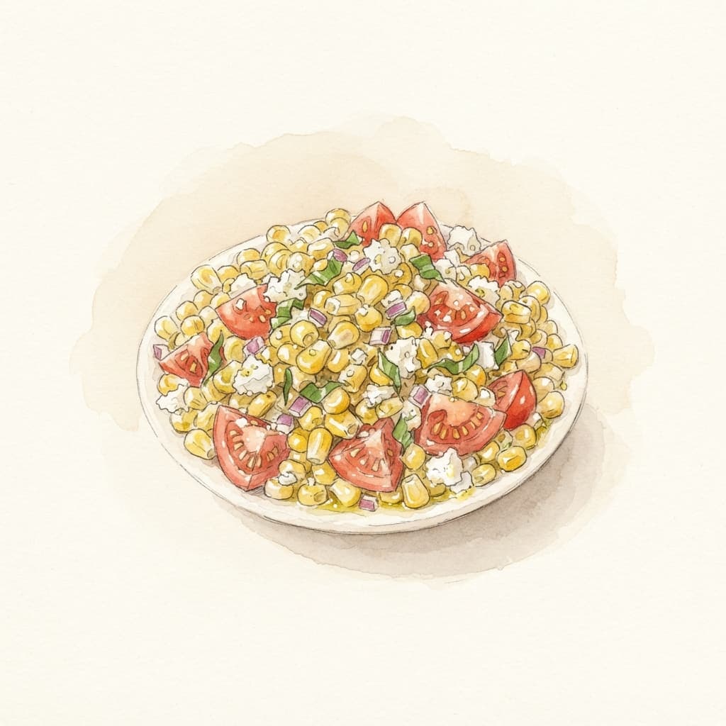 Mais-Salat mit Paradeisern