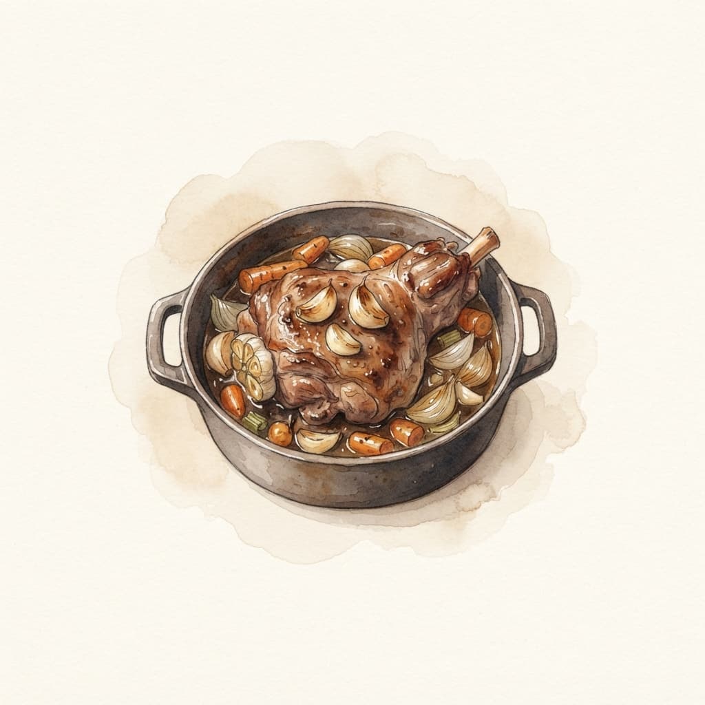 Lammbraten mit Knoblauch