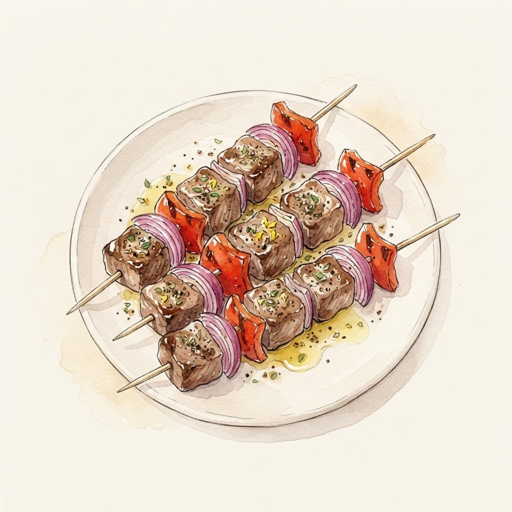 Lammspieße mit Zitrone und Oregano