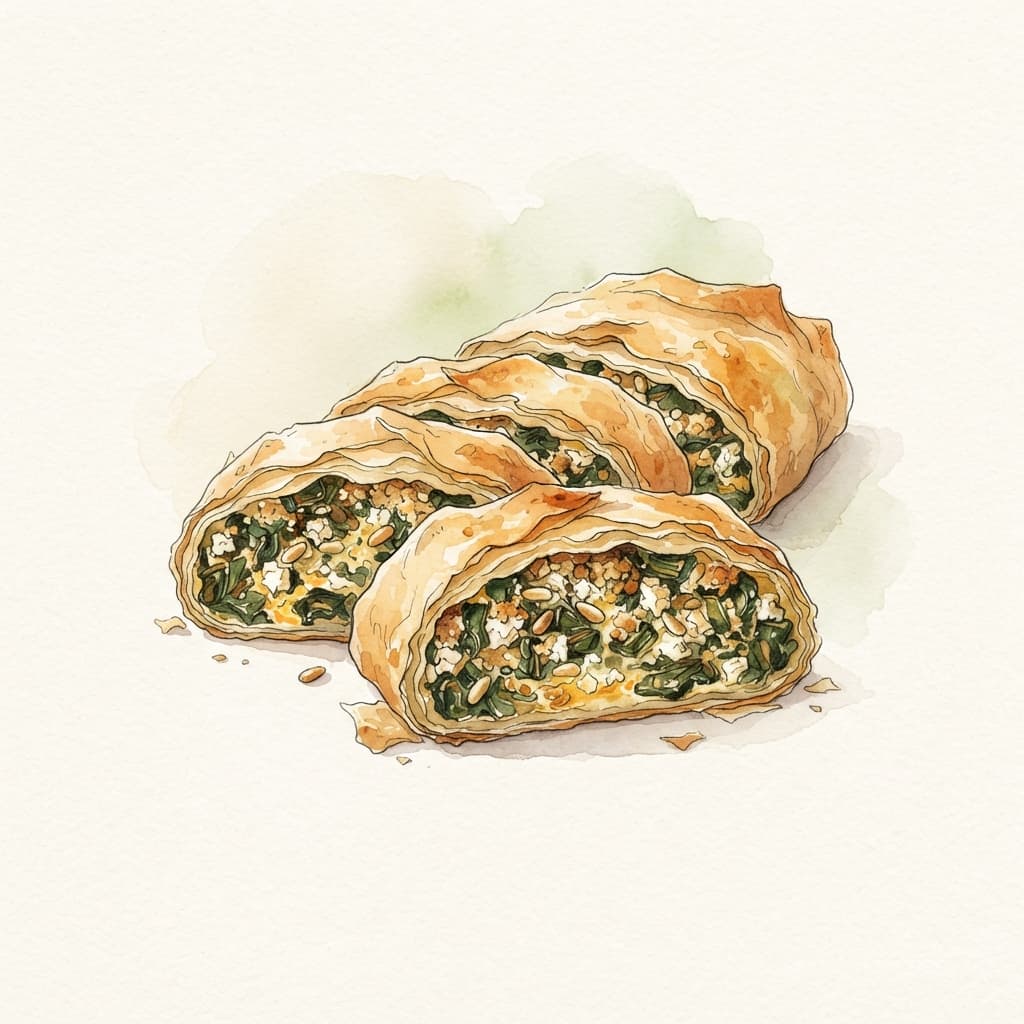 Mangold-Strudel mit Schafkäse