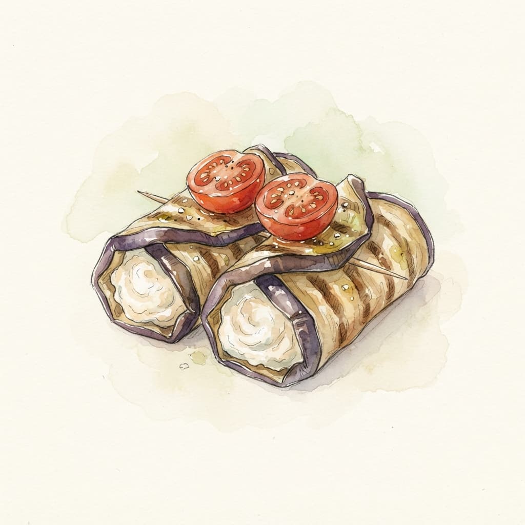 Melanzani-Röllchen mit Schafkäse