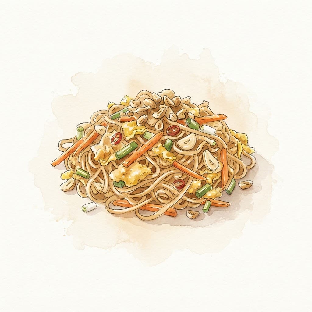 Pad Thai mit Erdnüssen