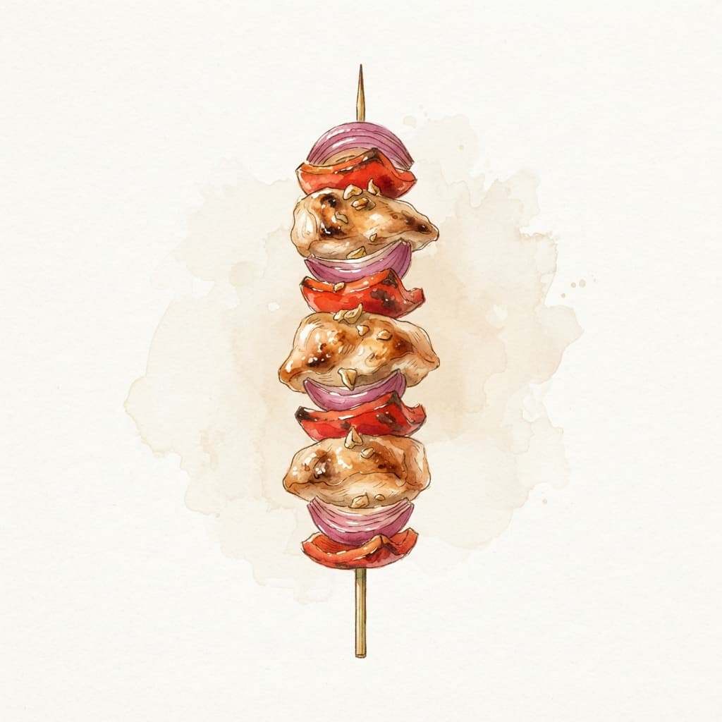 Paprika-Hendl-Spieße
