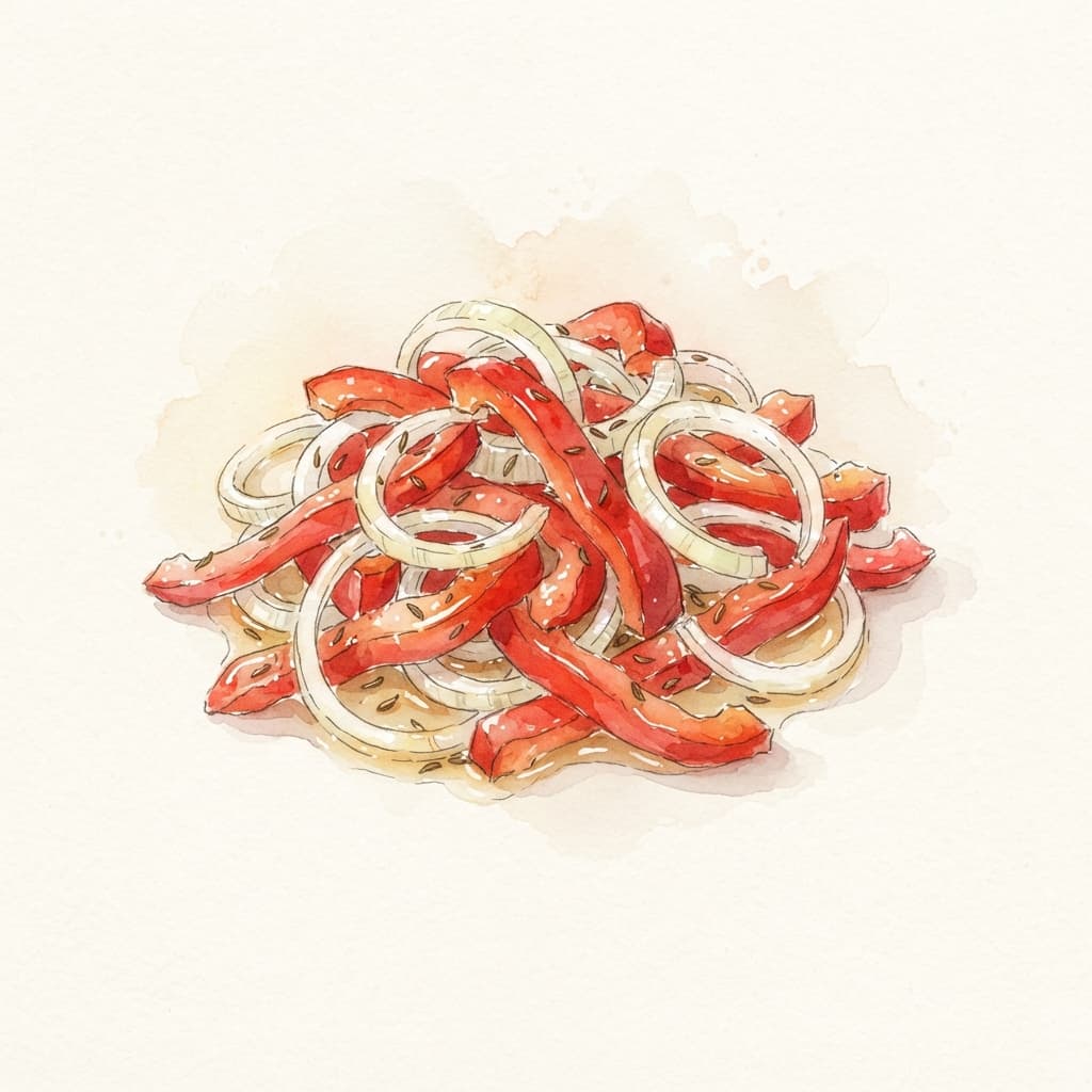 Paprika-Zwiebel-Salat