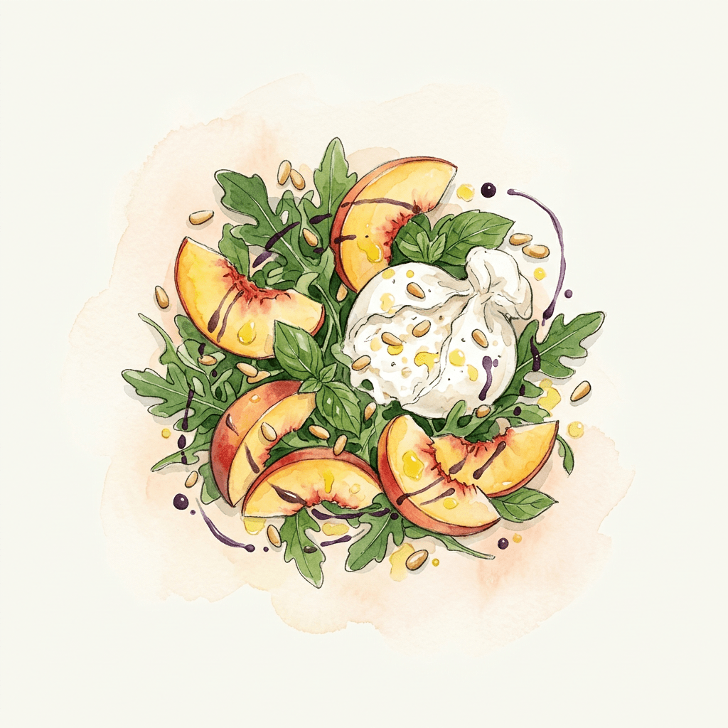 Pfirsich-Burrata-Salat