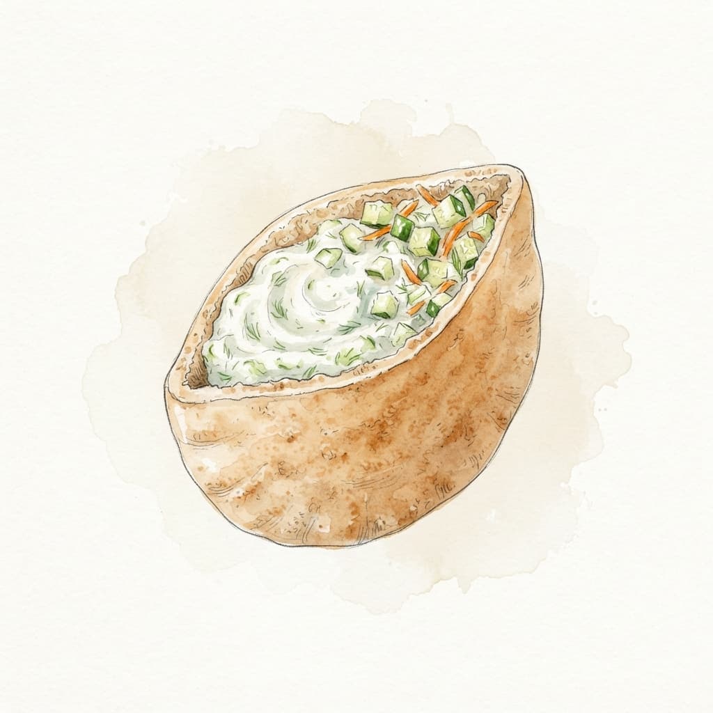 Pita-Taschen mit Gemüse und Tzatziki
