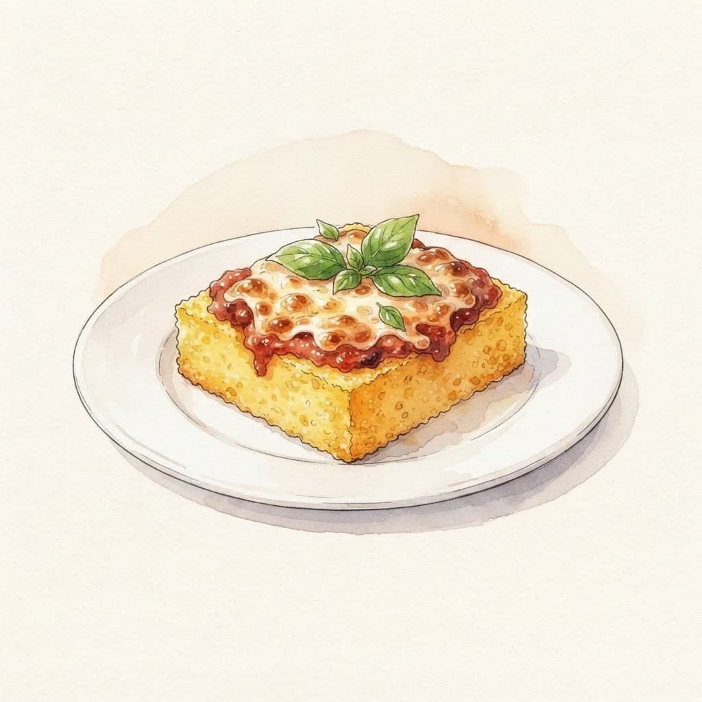 Polenta-Schnitten mit Paradeisern