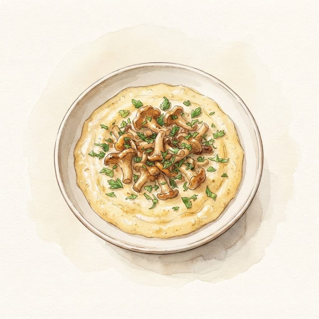 Eierschwammerl auf Polenta