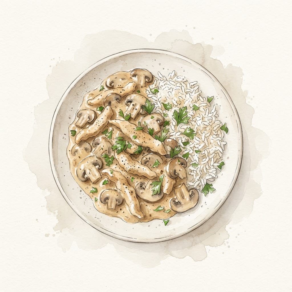 Putengeschnetzeltes mit Champignonrahm