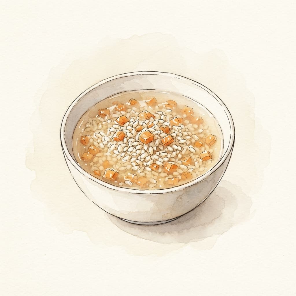 Reissuppe mit Karotten