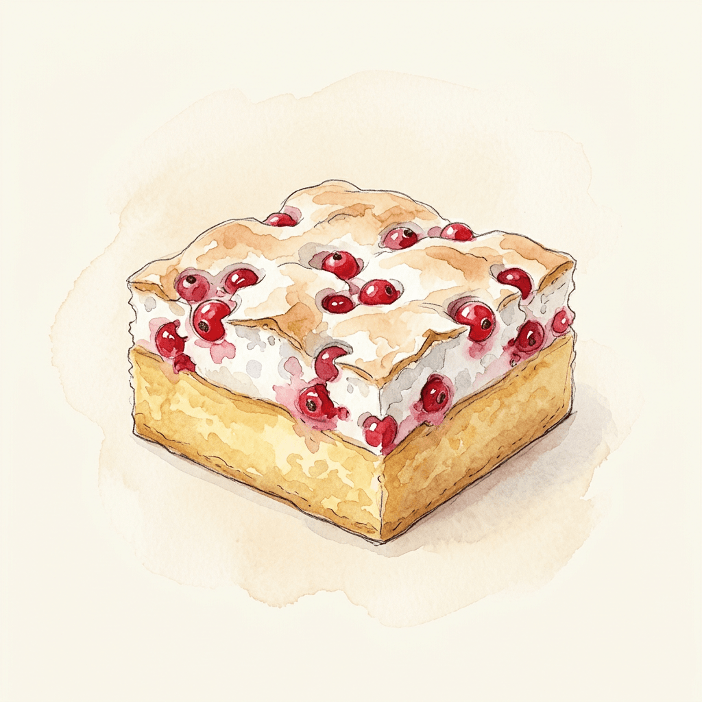Ribiselkuchen mit Schneehaube
