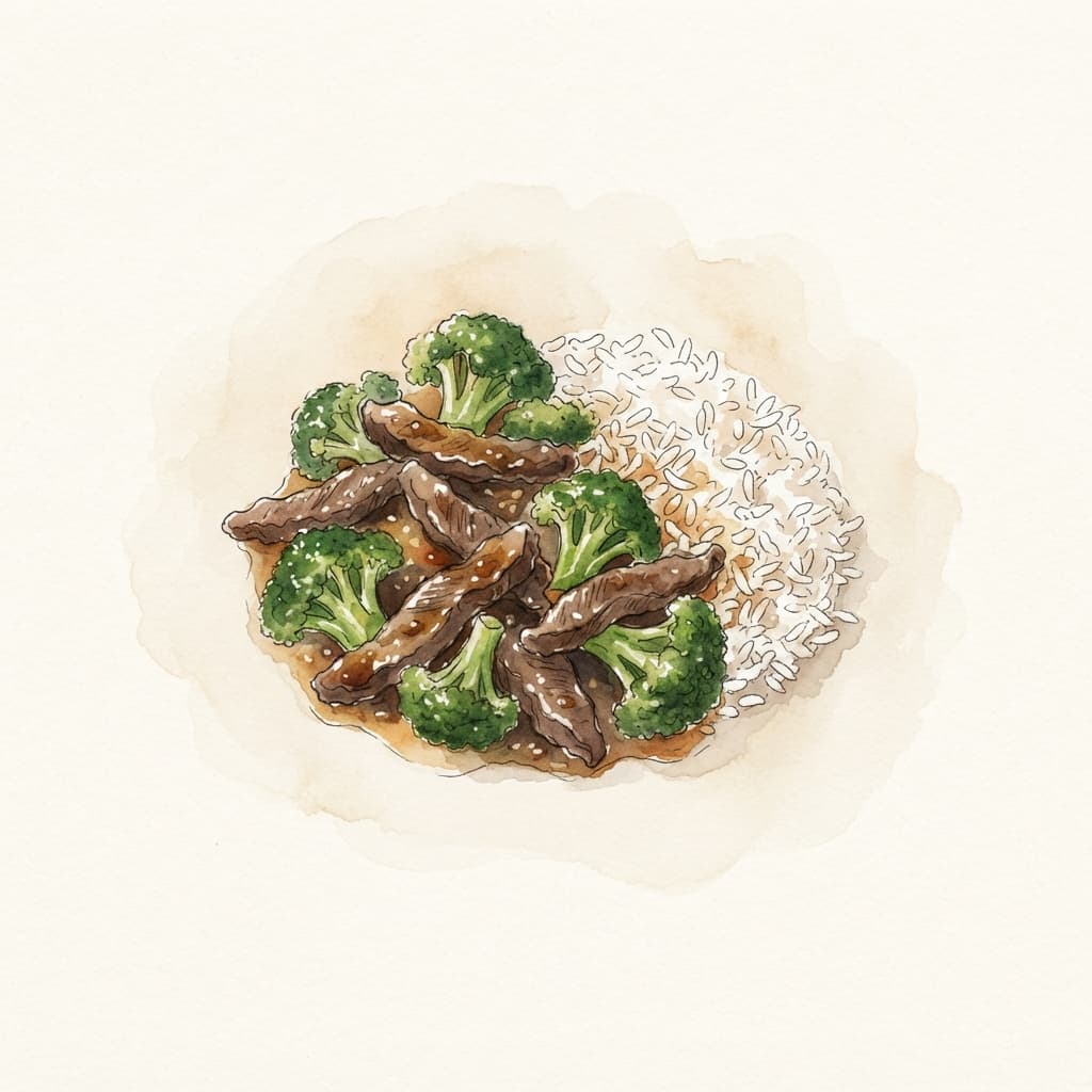 Rindfleisch-Brokkoli-Wok