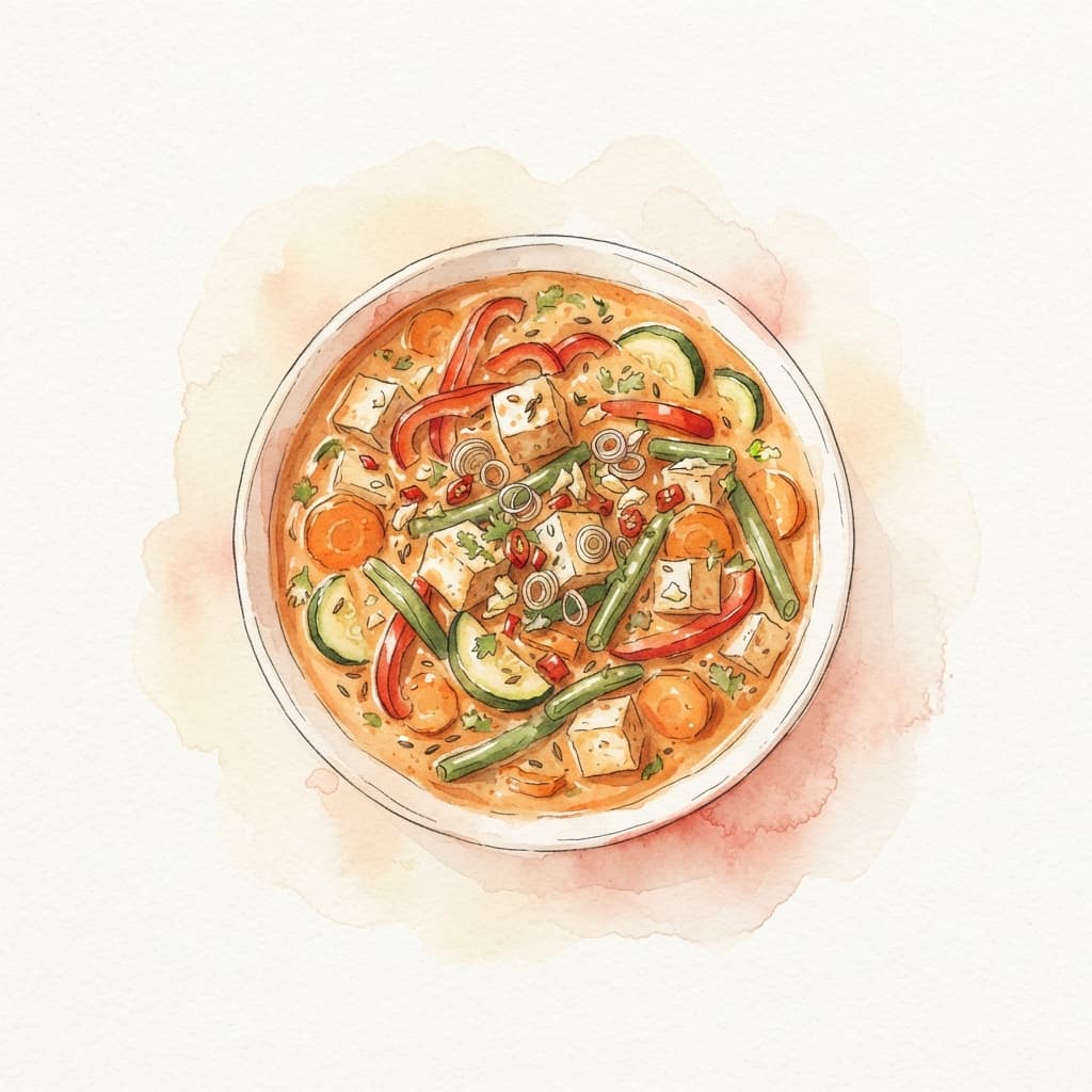 Rotes Thai-Curry mit Gemüse