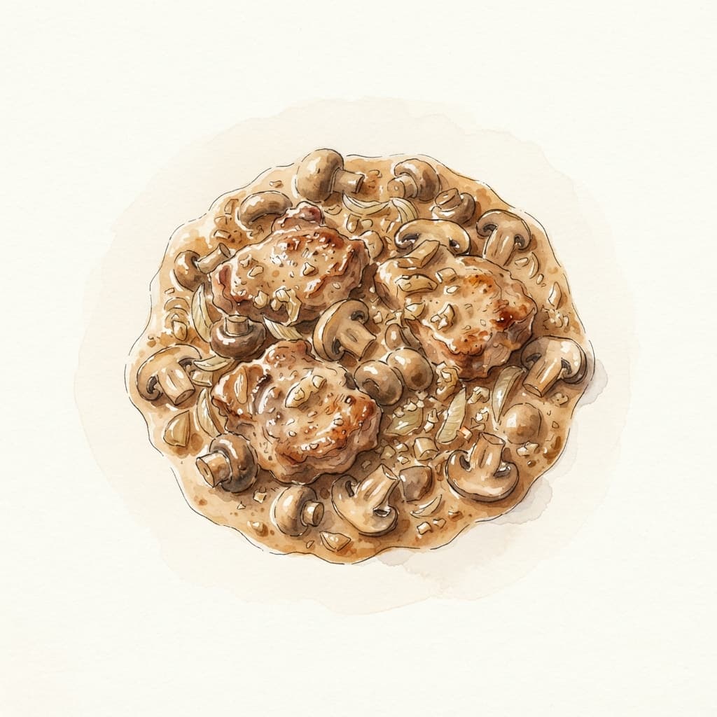 Schweinsragout mit Schwammerln