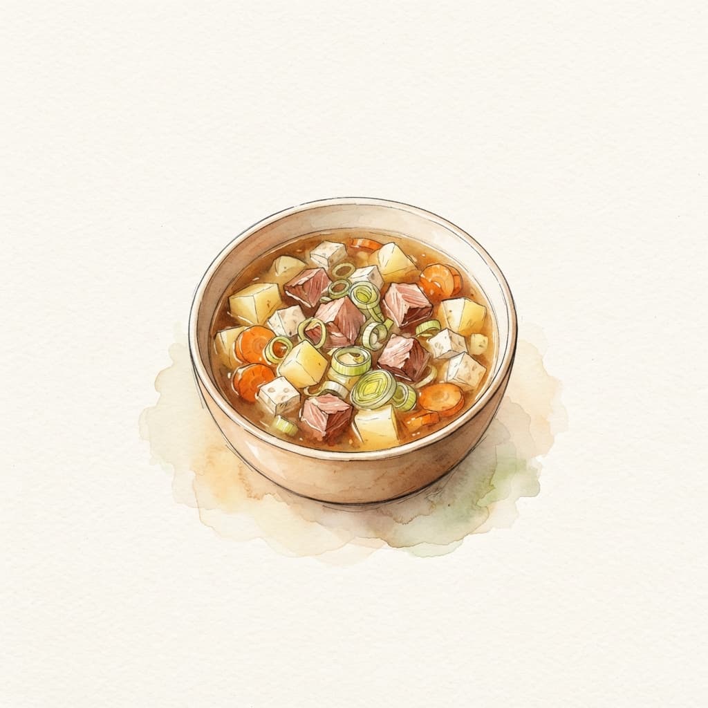 Selchfleischsuppe mit Erdäpfeln