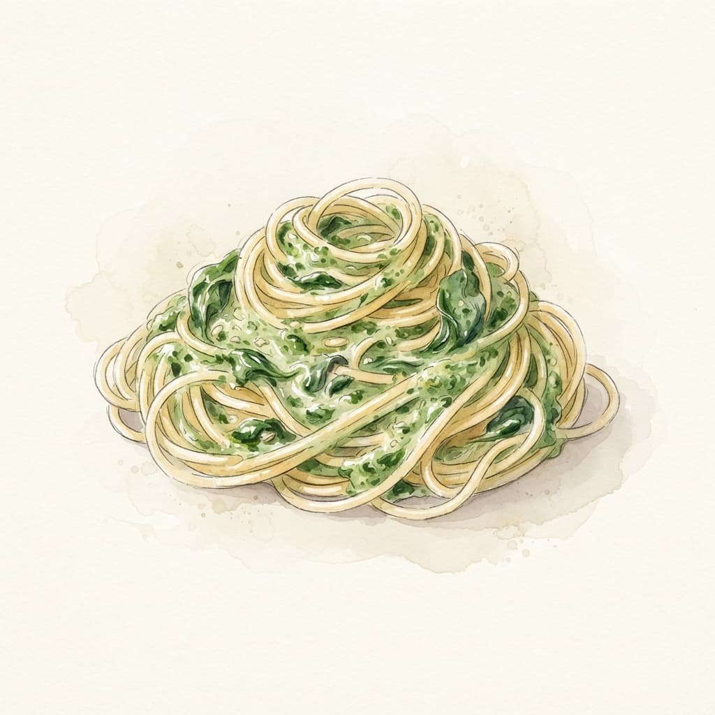 Nudeln mit Spinat-Topfen-Sauce