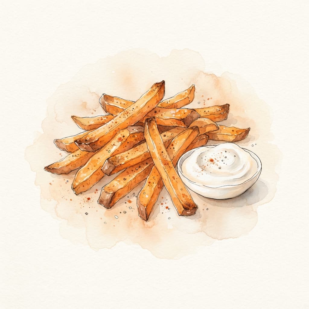 Süßkartoffel-Pommes aus dem Ofen