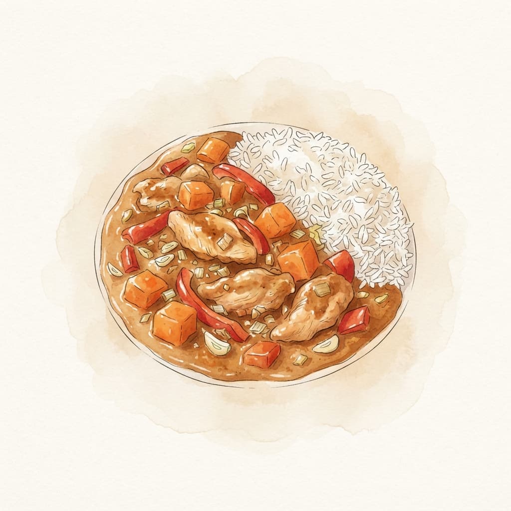 Thai-Erdnuss-Curry mit Hendl