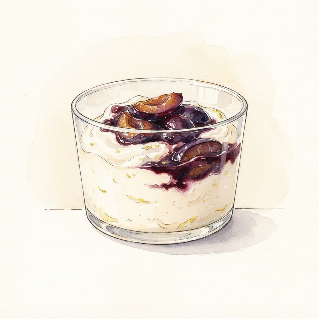 Topfenmousse mit Zwetschkenröster