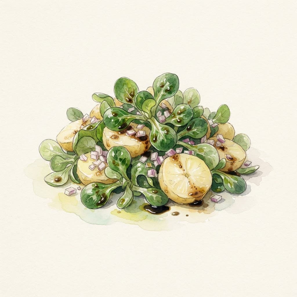 Vogerlsalat mit Erdäpfeln