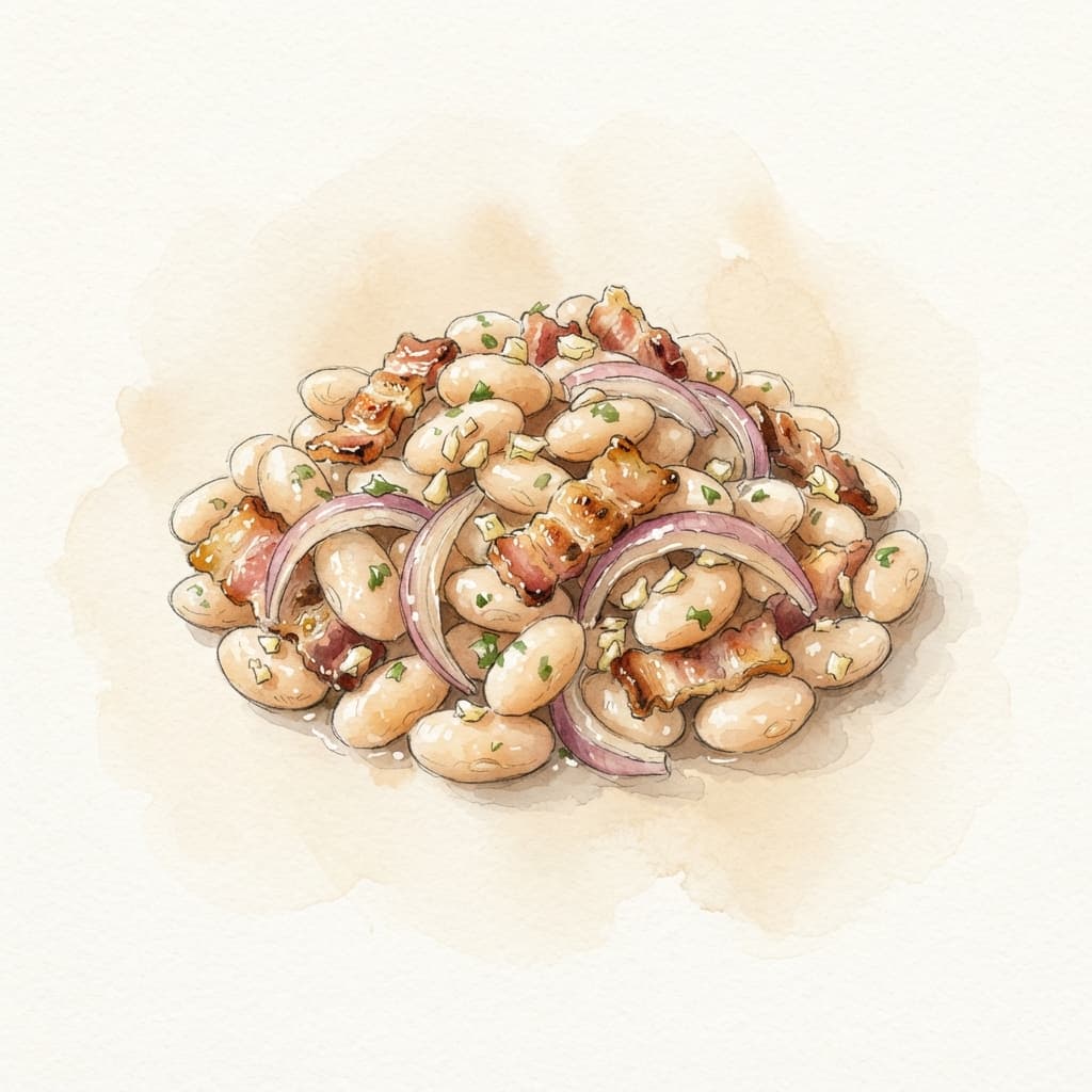 Weiße-Bohnen-Salat mit Speck