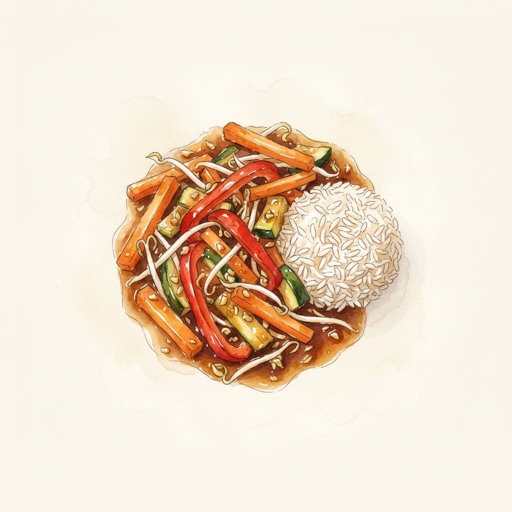 Wok-Gemüse süß-sauer